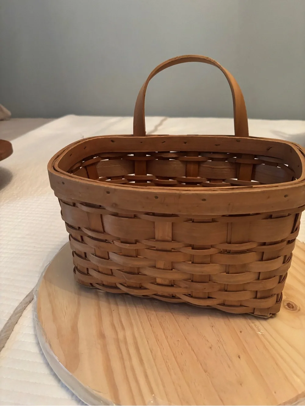 Vintage Flat Back Woven Wall Basket